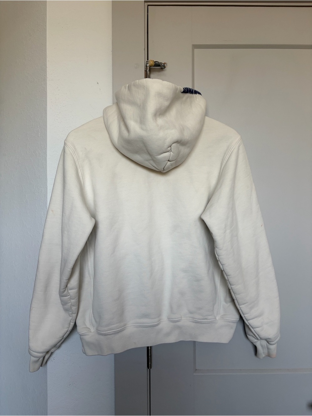 MADHAPPY CLASSIC FLEECE HOODIE WHITE NAVY WOMEN’S SMALL - Picture 4 of 14